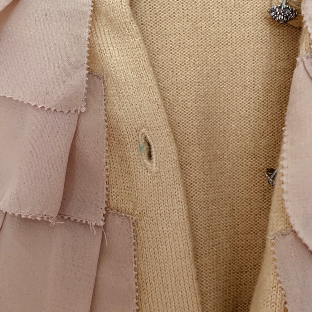 New York & Company Beige Ruffle Cardigan - Picture 6 of 10